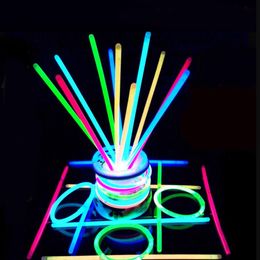 Kids Adult Luminous Glow Stick With Connectors Party Fluorescence Light Sticks New Year Concert Party Decoration Cheer Props 100pcs/bag