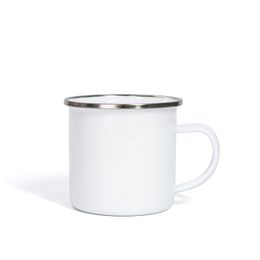 12oz Sublimation Enamel Mug Heat Transfer Enamelled Cup with Handle Coffee Mugs DH9