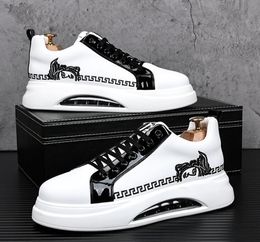 Designer Men Embroidery Casual Shoes sneakers platform sport increase Loafers flat heel Lace-Up Fashion British style luxury celebrity Travel Little white shoes