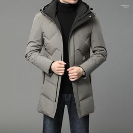 Men's Down & Parkas Jas Hithe Winter 2022 Jacket With Hood Fashion Long Men In White Duck Coat Kare22