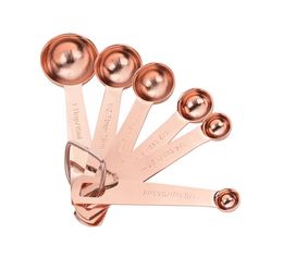 Stainless Steel Measuring Spoon Set Tools Luxury Rose Gold Measuring-Scoop Sets Kitchen Measuring Tool Baking Accessories SN6702