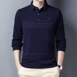Ymwmhu Autumn Brand Mens Long Sleeve Polos Shirts Casual Mens Lapel Polos Shirts Korean Style Fashion Mens Slim Tops Shirt 220418