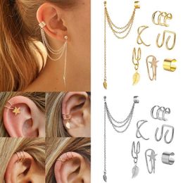 Clip-on & Screw Back Fashion Butterfly Clip Earrings Ear Hook Stainless Steel Clips Double Pierced Earring For Woman Cuffs Jewelry