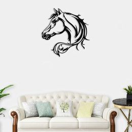 Horse Head Metal Wall Art, Home 3D Silhouette Wall Decoration (Size : 40 * 40)