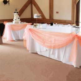 10M135M Sheer Swag DIY Organza Swag Fabric For Wedding decorationbackdrop curtain and table decoration 200929
