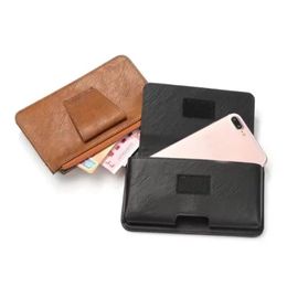 Universal 5.5inch Horizontal Waist Hip Leather Cases For Iphone 15 14 13 14 2022 12 XR X Plus 6 6S 5 5S Samsung Galaxy S23 S21 S22 Holster Flip PU Belt Phone Pouch