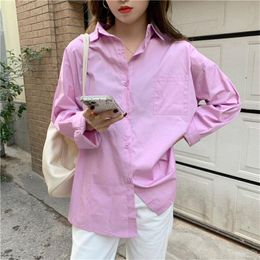 Women's Blouses & Shirts HziriP 2022 Chic Tops Stylish Full Sleeves Office Lady Brief Solid All Match Loose Casual Streetwear Oversize Cloth