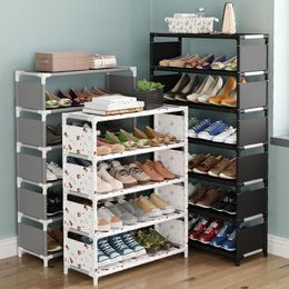 Clothing & Wardrobe Storage Simple Shoe Rack Organiser Nonwoven Fabric Hallway Entryway Cabinet Metal Shelf Boots Shoes Living Room Furnitur