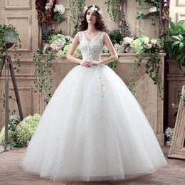 Other Wedding Dresses Princess Dress V-neck Lace Gowns Ball Gown Up Formal Bride DressOther