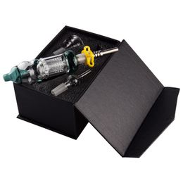 Chinafairprice CSYC NC071 Smoking Pipes Gift Box OD 32mm Arm Tree Perc Glass Water Bong Bowls Adaptor Clip 14mm Stainless Steel Nail Dab Rig Pipe