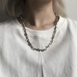 Chains Punk Hip-hop Style Unisex Chain Thorn Necklace Street Wire Winding Women Men's Collar Jewelry AccessoriesChains Heal22