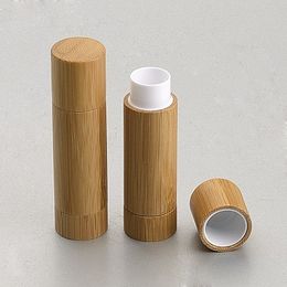 50/100pcs 5ml Bamboo Professional Cosmetic Directly Filling Lip Balm Container, 5g Empty Natural Bamboo Tube