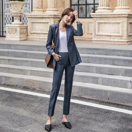 Womens Tracksuits Set Womens Fashion Striped Suit Nine Pants Two Sets Of 2022 Spring And Autumn Professional Casual Self-cultivation T