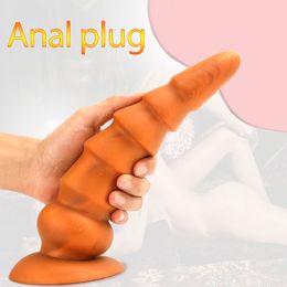 Massage Soft Huge Anal Beads Butt Plug Vagina Anus Expansion Big Prostate Massage Buttplug Dilator Erotic Anal Sex Toys For Woman Men