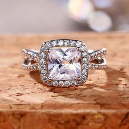 wedding proposal rings Australia - Wedding Rings Trendy Luxury Proposal Elegant Female Shiny Zirconia Accessories Aesthetic Bridal Jewelry High-quality GiftWedding