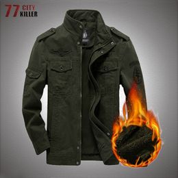 Military Fleece Jackets Men Winter Thick Warm Bomber Cargo Jacket Coats Male Casual Air Force Tactical Outwear Plus Size 6XL 220816