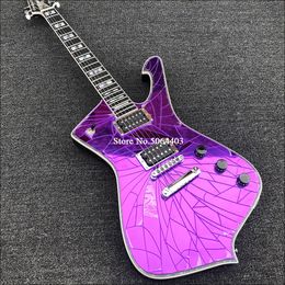 abalone inlay electric guitar NZ - Factory direct super rare PS2CM purple crack mirror Iceman Paul Stanley electric guitar abalone abalone pearl inlay postage.