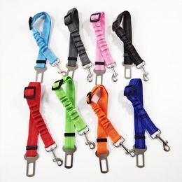 Dog Collars & Leashes Pet Safety Vehicle Car Seat Belt Elastic Reflective Seatbelt Harness Lead Leash Clip Levert LX1962Dog