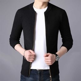 Erkekler Sweater Erkekler Erkekler İçin Sıradan Hardigan Katı Zipper Marka Giysileri İnce Fit Erkek Süvari Maskulino Plus 3xl 210804