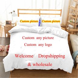 Nordic Luxury 3D Personalised Custom Print 3Pcs Comfortable Duvet Cover PillowCase Bedding Sets EUUSAU Size Drop 220616