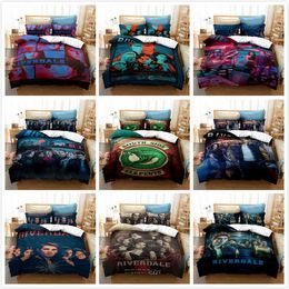 New Riverdale Pattern Duvet Capa Bedding de filme de terror Conjunto com travesseiro Navio de decoração de quarto de travesseiro