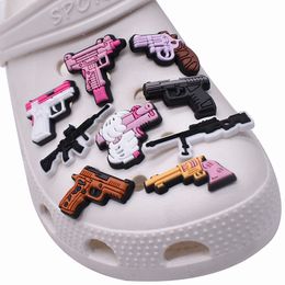 100pcs Guns Croc Charms Clog Shoe Decoration Buckle Charm Accessories Pins Buttons