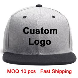 custom cap 3D embroidery logo flat brim tennis hip hop tour full close fitted trucker baseball sport custom customized snapback hat Tklqa