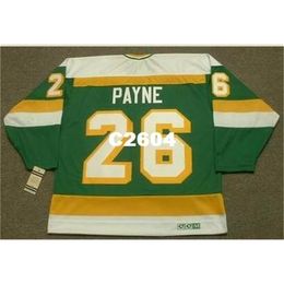 Chen37 Men #26 STEVE PAYNE Minnesota North Stars 1981 CCM Vintage RETRO Hockey Jersey or custom any name or number retro Jersey