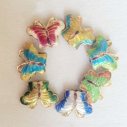 10pcs Enamel Cute Butterfly Beads for Jewellery Making High End DIY Cloisonne Accessories Handcrafts Fancy Animal Copper Jewellery