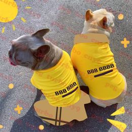 Dogs Plaid Skirt Bulldog Dress Letter Logo Pets T Shirt Dog Apparel Summer Travel Puppy Skirts Tops