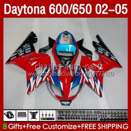 OEM Bodywork For Daytona 650 600 CC 600CC 650CC 02 03 04 05 Bodys 132No.7 Daytona650 Daytona-600 2002-2005 Daytona600 2002 2003 2004 2005 Fairings Kit red stock blk