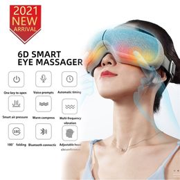 Smart Electric Eye Massager Bluetooth Airbag Vibration Eye Massager 6D Wrinkle Massager Eye Care Massage Instruments Heat 220514