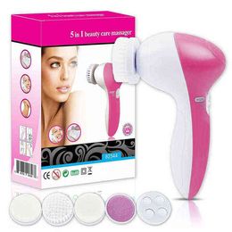 5 in 1 Face Cleansing Brush Silicone Facial Deep Cleaning Pore Cleaner Massage Skin Care Waterproof 220512