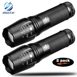 1/2/3Pack Led Flashlight T6/L2 Waterproof Flashlight Zoomable 5 Switch Mode Flashlight Torch Light with 18650 Battery J220713