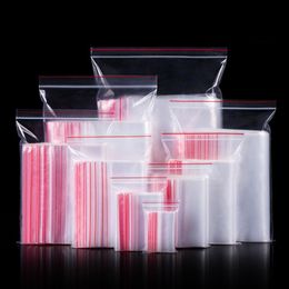 100pcs/pack Transparent Zipper Bags Reusable High Quality Jewellery food Storage Bag Dustproof Plastic Bag Hotel Kitchen Zipper Bag