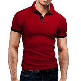 Mens Clothing Men Shirt Short Sleeve Oversized Contrast Color Turndown Collar Soft Closefitting Summer Tshirt for Daily Wear 220608