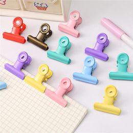 Pink Female Round Tails Clip Retro Metal Long Tail Clip Student Test Paper Information Bill Storage Supplies