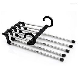 5-in-1 Clothes Hanger Portable Multi-function Stainless Steel Pants Belt Scarf Neckties Holder Household Accessories Tools Hangers & Racks