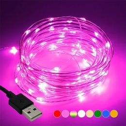 10M 33ft LED String Light USB Copper Wire Garland Fairy DIY Lighting For Christmas Party Wedding Holiday Decoration 220429