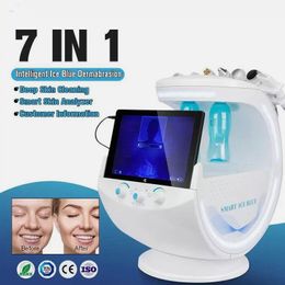 Powerful ice blue Hydra oxygen jet facial dermabrasion skin face analysis tightening and lifting Ultrasonic RF Aqua Scrubber Anti-wrinkle cleaning Equipment