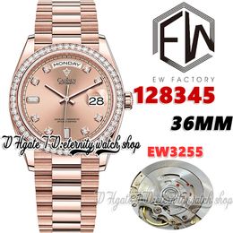 EWF V3 ew128345 ew3255 Automatic Mens Watch Diamond Bezel Diamond Markers Dial Rose Gold 904L Jubileesteel Bracelet With Same Serial Warranty Card eternity Watches