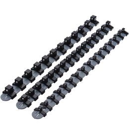 3pcsset 14" 38" 12" Plastic Tray Rail Rack Storage Holder Organiser Shelf Stand Socket Wrench Holders Home Tools Y200323