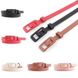 Belts Leather Belt For Women Buckle Jeans Black Circle Pin Buckles Students Dress AccessoriesBelts