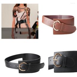 Belts Black Wide Corset Leather Belt Female Waistband Thin Brown For Women Simple Design Wedding Dress LadyBelts Fred22
