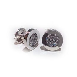 Designer fashion button stud earrings huggie full of diamond silver electroplated non fading black ceramic white fritillary pair stud