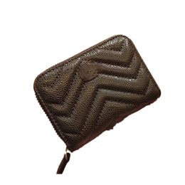 Designer Wave Pattern Women Wallets Luxury Ladies Coin Purse Brand Caviar Leather Multi-card Card Holder Embroidery Thread Wallet Multilayer Clutch Purses