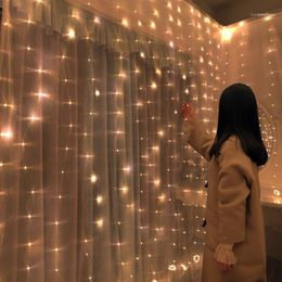 Christmas Decorations For Home 3x0.5M/ 3x2M/ 3x3M LED Curtain Copper Wire String Valentines Fairy Lights Garland Year 2022