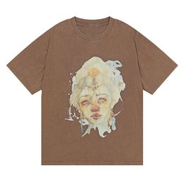 erkek t gömlek tasarımcı t shirt tişörtleri elle çizilmiş doodle giysi grafik tee büyük boy