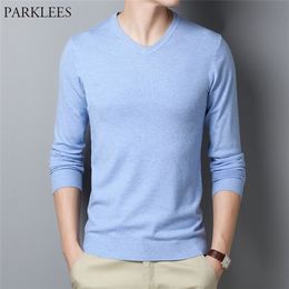 Winter Thick Warm Cashmere Sweater Men V Neck Men's Sweater Slim Fit Pullover Men Classic Wool Knitwear Sweaters For Men 3XL 201224