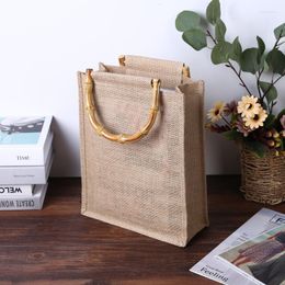 Storage Bags 1pcs Eco Friendly Tote Bag Retro Linen Portable Reusable Burlap Shoulder Grocery Crafts Birthday Parties WeddingStorage